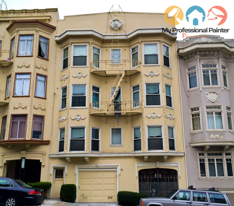 Multi-unit commercial building exterior painting project